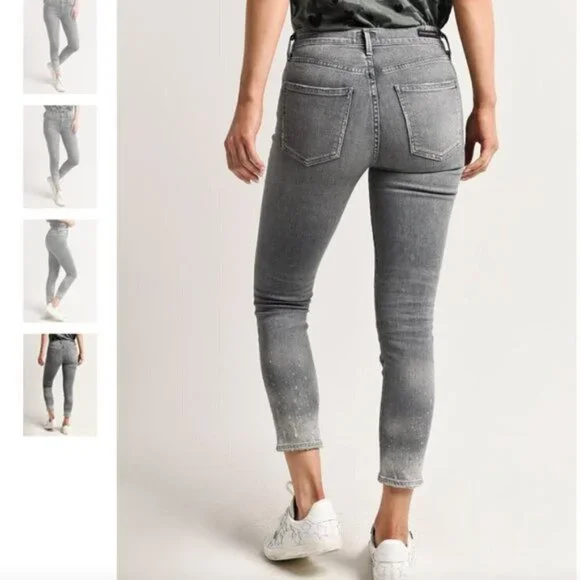 Citizens of Humanity Women's Rocket Crop High-Rise Skinny Jeans Salt Stone 24” - Picture 12 of 16